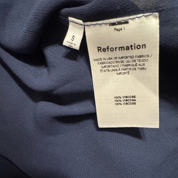 Reformation Murrieta Dress Navy Blue - Picture 6 of 7